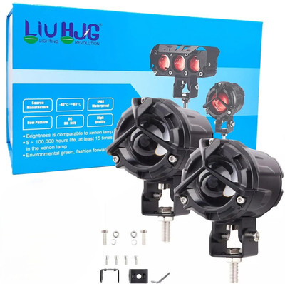 ASRYD Mercedes Y- Car Lens Ultra-Wide LED Fog Lights (White/Yellow Red Devil) Fog Lamp Car, Motorbike LED (12 V, 80 W)(Universal For Car, Pack of 2)