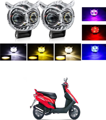 GONAMA Universal Transparent LED Owl Shaped Fog Light & Flashing Light Multicolor sg96 License Plate Light Car, Motorbike LED for TVS (12 V, 40 W)(Jupiter, Pack of 1)