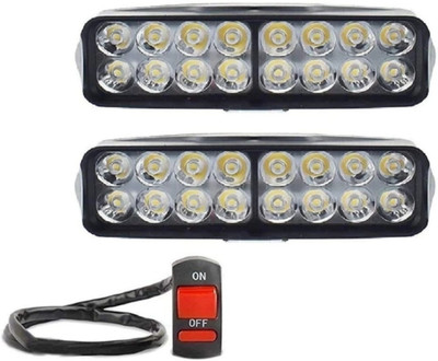 HI-TECH ACCESSORIES 16LED LIGHT 2PC SWITCH ON OFF Fog Lamp Car LED (12 V, 48 W)(Universal For Bike, Pack of 3)