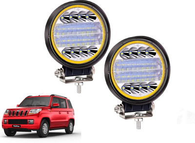 AUTO PEARL 24LED Round 3Mode Yellow/White light High Beam Led for TUV 300 Fog Lamp Car LED for Mahindra (12 V, 72 W)(TUV 300, Pack of 2)