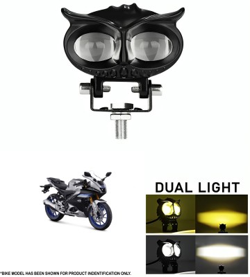 ROYAL AUTO MART Premium-Quality Aluminum Body Owl-Shaped Fog Light In Yellow-White Color_539 Fog Lamp Motorbike LED for Yamaha (12 V, 40 W)(YZF-R15, Pack of 1)