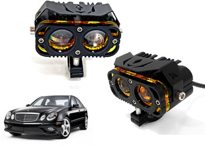 AUTO PEARL 2Lens LED Yellow/White/Red Led with Flashing for E-Class Fog Lamp Car LED for Mercedes Benz (12 V, 30 W)(E-Class, Pack of 2)