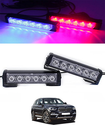 ABJD Universal Red/Blue Waterproof 12V 6 LED Police Light With Remote For Car-310 Fog Lamp Car LED for BMW (12 V, 55 W)(X3, Pack of 1)