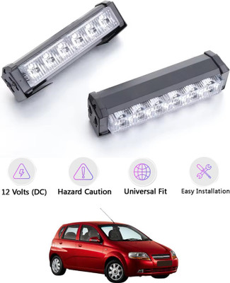 ABJD Waterproof/Red/Blue Police LED Light With Remote For Aveo UVA-Chevrolet-2006 Fog Lamp Car, Truck, Van LED for Chevrolet (12 V, 55 W)(Aveo UVA, Pack of 2)