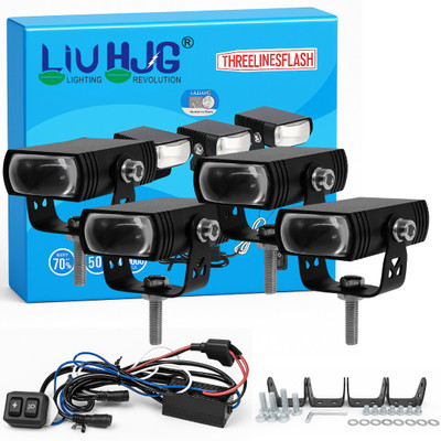 LIU HJG Yellow/White 80 Watt Waymaker Fog light With Wiring kit Fog Lamp Car, Motorbike, Truck LED (12 V, 80 W)(Universal For Bike, Universal For Car, Pack of 4)