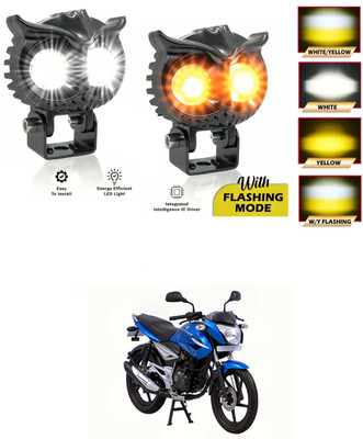GONAMA Universal 2 Led OWL Shape Fog White/Yellow light Flashing Mode Fog Lamp sg17 Fog Lamp Car, Motorbike LED (12 V, 40 W)(Universal For Bike, Pack of 1)