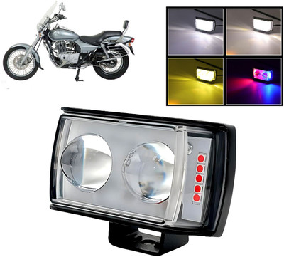AUTO PEARL 2 EYE Lens Foglight, White, Yellow & Blue-Red Amber Auxiliary Projector Led H001 Fog Lamp Motorbike LED for Bajaj (12 V, 8 W)(Avenger, Pack of 1)