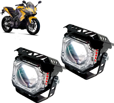 AUTO PEARL White/Yellow & Multi Flicker Red/Blue High Beam Led for Pulsar SS400 Fog Lamp Motorbike LED for Bajaj (12 V, 30 W)(Pulsar 400SS, Pack of 2)