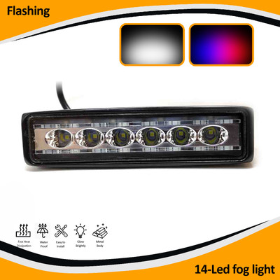 AUTO PEARL 6-inch LED Fog Light 14-LED Yellow/White/Red/Blue & Blinking Led Fog Light 1PC Fog Lamp Car LED (12 V, 20 W)(Universal For Car, Pack of 1)