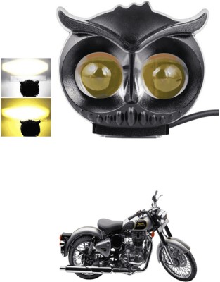 LOVMOTO Universal Mini Drive Owl Led Fog Light Projector Light with White/Yellow sg86 Fog Lamp Car, Motorbike LED for Royal Enfield (12 V, 40 W)(Classic 500, Pack of 1)