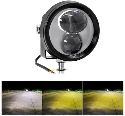 AutoPowerz Yellow/ White Dual Mini Lens Fog Light Fog Lamp Car, Motorbike, Truck LED (12 V, 30 W)(Universal For Bike, Universal For Car, Pack of 1)