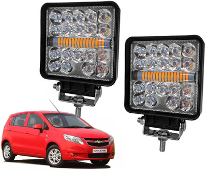 AUTO PEARL 4 inch Square 35Led Auxiliary Amber DRL Spot Light Off Road Light for Car 316 Back Up Lamp Car LED for Chevrolet (12 V, 30 W)(Sail UVA, Pack of 2)