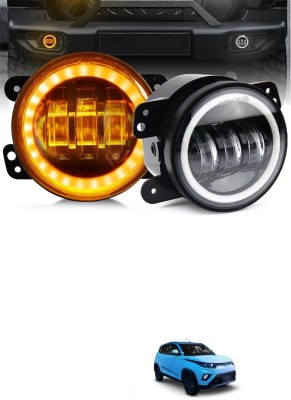 GONAMA Universal 4 inch White Amber Ring DRL Fog Light Round Light LED Fog Lamp sg151 Car Fancy Lights(Multicolor)