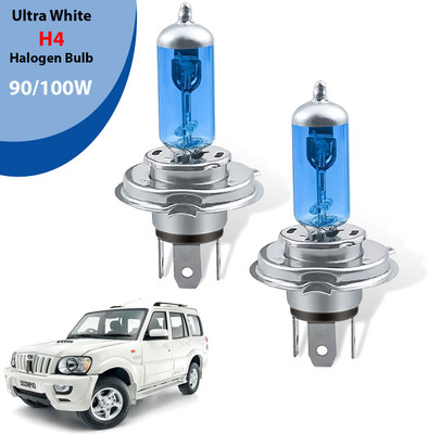 AUTO PEARL H4 Halogen Headlight bulb 90/100W 5000K Ultra White Low/High Beam Bulb (A91) Headlight Car, Truck, Van Halogen for Mahindra (12 V, 100 W)(Scorpio)