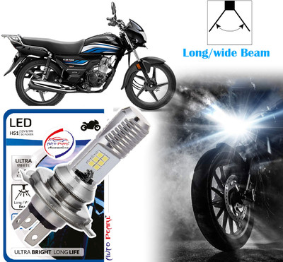 AUTO PEARL 2-Side 12Led Chips Motorcycle Bulb 7500K-12V-9W wide Beam Ultra Bright White C17 Headlight Motorbike LED for Honda (12 V, 9 W)(CD 110 Dream, Pack of 1)