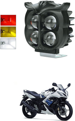 LOVMOTO Universal 4 LED Owl shape Spotlights Fog Lights Hi/Low,Red Angle & Flashing s444 Fog Lamp Car, Motorbike LED for Yamaha (12 V, 30 W)(YBR 125, Pack of 1)