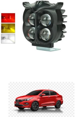 LOVMOTO Universal 4 LED Owl shape Spotlights Fog Lights Hi/Low,Red Angle & Flashing s125 Interior Light Car, Motorbike LED for Fiat (12 V, 30 W)(Punto, Pack of 1)