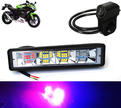 AUTO PEARL 6-inch 24LED Yellow/White/Red/Blue & Flashing Led Fog Light with Switch C68 Fog Lamp Motorbike LED for Kawasaki (12 V, 18 W)(Ninja 300, Pack of 1)