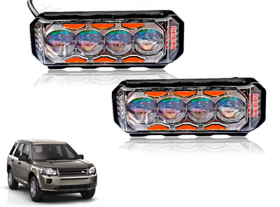AUTO PEARL 4Lens Yellow/White & Multi Flicker Red/Blue Led for Land Rover FREELANDER 2 Fog Lamp Car LED for Land Rover (12 V, 30 W)(Freelander 2, Pack of 2)