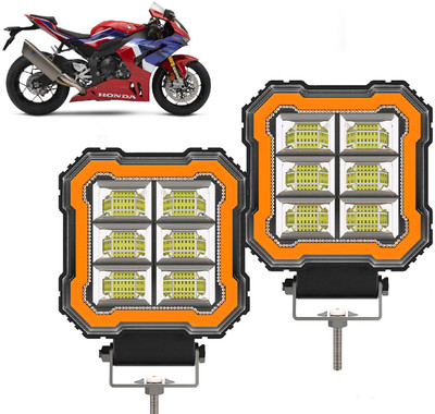 AUTO PEARL 6-Led DRL Foglight, Off-Road Vehicle Light Auxiliary White-Yellow Lighting B125 Fog Lamp Motorbike LED for Honda (12 V, 30 W)(CBR 1000RR)