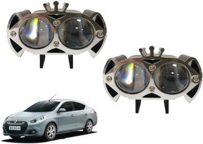 AUTO PEARL 2-Lens Dual Color Crown DevilEye foglight Led for Scala RXE Fog Lamp Car LED for Renault (12 V, 12 W)(Scala, Pack of 2)