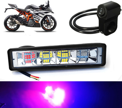 AUTO PEARL 6-inch 24LED Yellow/White/Red/Blue & Flashing Led Fog Light with Switch D38 Fog Lamp Motorbike LED for KTM (12 V, 18 W)(RC 390, Pack of 1)