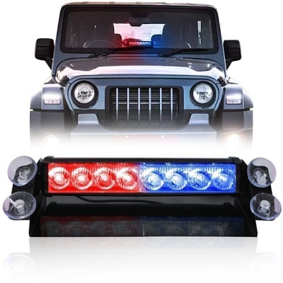 FABTEC New Universal Car Police Light Red & Blue Indicator Light Car, Truck, Van LED (12 V, 35 W)(Universal For Car, Pack of 1)