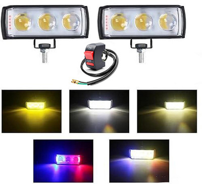 JKM traders 3 Projector Fog Light Driving Lamp 3 Lens With Police Light & Flashing light Fog Lamp Motorbike, Car, Truck, Van LED (12 V, 45 W)(Universal For Car, Pack of 2)