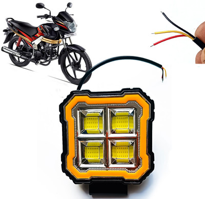 AUTO PEARL Square 4-Led DRL Car Off-Road Vehicle Light Auxiliary White-Yellow Lighting D45 Fog Lamp Motorbike LED for Mahindra (12 V, 24 W)(Centuro, Pack of 1)