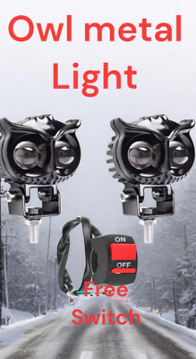 Anaisha Enterprises Mini Drive Owl Shape Led Fog Light Projector light Metal Body with On/Off Switch Fog Lamp Motorbike LED (9 V, 20 W)(Universal For Bike, Pack of 2)