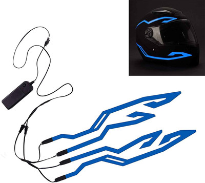 Vagary Night Riding Signal Helmet EL Light, 3 Mode Led Helmet Light Strip (Blue) Indicator Light Motorbike LED (12 V, 10 W)(Universal For Bike, Pack of 4)