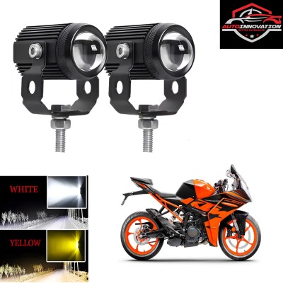 Autoinnovation Mototrcycle Mini Yellow/White LED Fog Light 40 Watt Universal for all Bikes_26 Fog Lamp Motorbike LED for KTM (12 V, 10 W)(RC 200, Pack of 2)