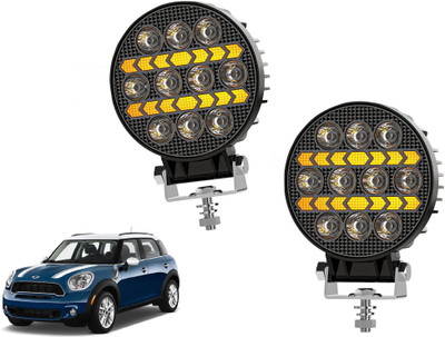 AUTO PEARL Round 4 Inch Luminous 10 Led Auxiliary Amber DRL Spot Light for Car A103 Back Up Lamp Car LED for Mini (12 V, 30 W)(Countryman, Pack of 2)
