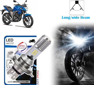 AUTO PEARL 2-Side 12Led Chips Motorcycle Bulb 7500K-12V-9W wide Beam Ultra Bright White D95 Headlight Motorbike LED for Suzuki (12 V, 9 W)(Gixxer, Pack of 1)