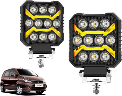 AUTO PEARL 4 Inch Square Luminous 10Led Auxiliary Amber DRL Spot Light for Car A439 Fog Lamp Car LED for Maruti Suzuki (12 V, 30 W)(Zen Estilo, Pack of 2)