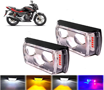 AUTO PEARL 3-EYE Lens Foglight, White, Yellow & Blue-Red Amber Auxiliary Projector Led B248 Fog Lamp Motorbike LED for Hero (12 V, 10 W)(CBZ Xtreme, Pack of 2)