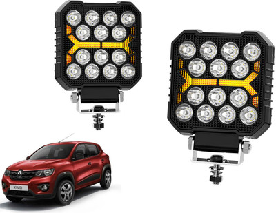 AUTO PEARL 4 Inch Square Luminous 14Led Auxiliary Amber DRL Spot Light for Car A221 Fog Lamp Car LED for Renault (12 V, 30 W)(Kwid, Pack of 2)
