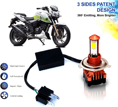 AUTO PEARL High Brightness CYT Bulb H4 LED with Cooling Fan for Apache RTR 200 Fi E100 Fog Lamp Motorbike LED for TVS (12 V, 40 W)(Apache RTR 200, Pack of 1)
