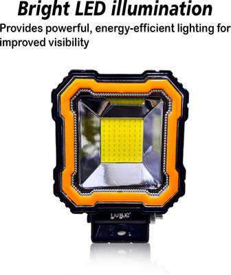 ASRYD Motorcycle/Car LED Fog Lamp Squre LED 1 Led Big LED Heavy Quality Fog Lamp Motorbike, Car LED (12 V, 24 W)(Universal For Bike, Universal For Car, Pack of 1)
