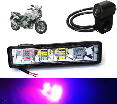AUTO PEARL 6-inch 24LED Yellow/White/Red/Blue & Flashing Led Fog Light with Switch C3 Fog Lamp Motorbike LED for Honda (12 V, 18 W)(CBF 1000, Pack of 1)