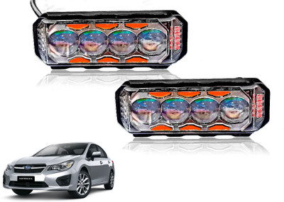 AUTO PEARL 4Lens Yellow/White & Multi Flicker Red/Blue Led for Impreza Fog Lamp Car LED for Subaru (12 V, 30 W)(Impreza)
