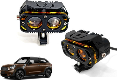 AUTO PEARL 2Lens LED Yellow/White/Red Led with Flashing for Paceman Fog Lamp Car LED for Mini (12 V, 30 W)(Paceman, Pack of 2)