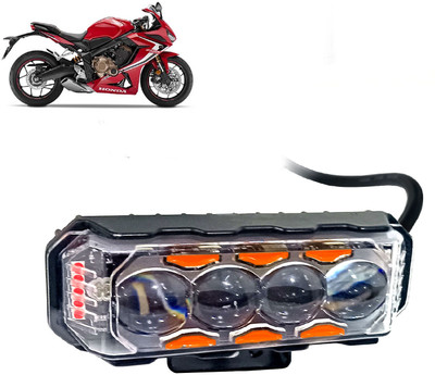 AUTO PEARL 4 Lens White/Yellow & Multi Flicker Red/Blue High Beam Led T032 Fog Lamp Motorbike LED for Honda (12 V, 30 W)(CBR 650F, Pack of 1)