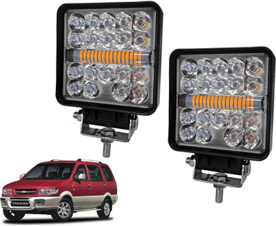 AUTO PEARL 4 inch Square 35Led Auxiliary Amber DRL Spot Light Off Road Light for Car 359 Back Up Lamp Car LED for Chevrolet (12 V, 30 W)(Tavera, Pack of 2)