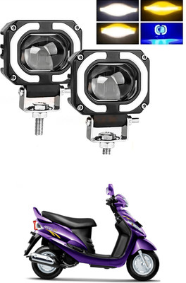 GONAMA Fog Headlight Light Offroad Truck Angel Eye LED Portable Spotlights Driving s117 Parking Light Car, Motorbike LED for Piaggio (12 V, 40 W)(Universal For Bike, Pack of 2)