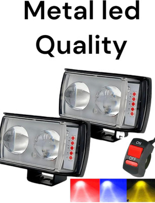 BIKEBLOOM 2 led light in metal quality (2pcs) Flashing mode also Fog Lamp Car, Motorbike LED (12 V, 25 W)(Splendor Plus, Glamour i3s, Apache RTR 160 4V, Platina, Universal For Bike, Pack of 2)