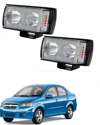 RAWAT Double Led White-Yellow Fog Light with Red & Blue Strobe With On-Off Switch -097 Fog Lamp Car LED for Chevrolet (12 V, 36 W)(Aveo)