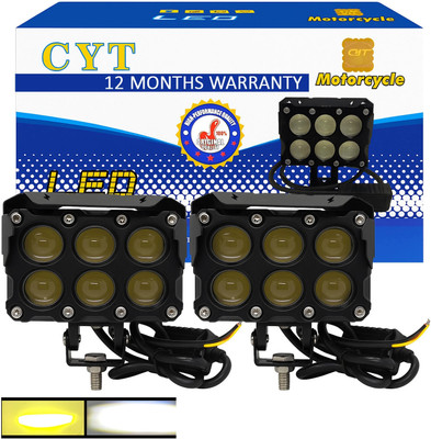 AutoPowerz Yellow/White 120W 6 LED Fog Light Fog Lamp Car, Motorbike, Truck, Van LED (12 V, 120 W)(Universal For Car, Universal For Bike, Pack of 2)