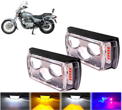 AUTO PEARL 3-EYE Lens Foglight, White, Yellow & Blue-Red Amber Auxiliary Projector Led B215 Fog Lamp Motorbike LED for Bajaj (12 V, 10 W)(Avenger, Pack of 2)