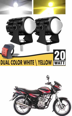 BuddyBuzz Mini LED Driving Fog Lights White/Yellow For Discover 125 DTS-i Headlight Motorbike LED for Bajaj (12 V, 24 W)(Universal For Bike)